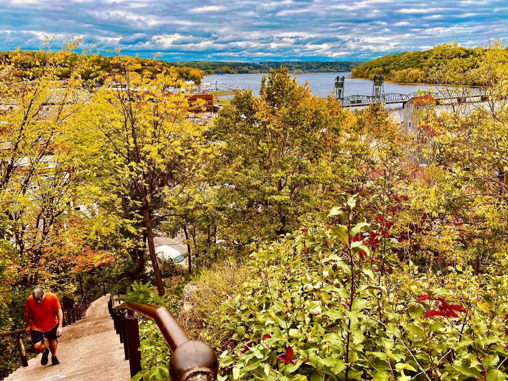 main street stairs river view fall Debra Chial